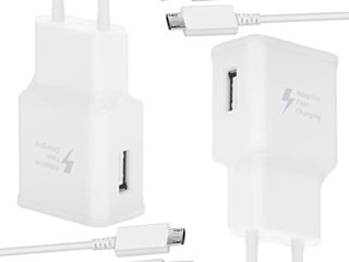 KAIMENGLONG 2 Pack Cargador Rápido Cargador con Micro USB Cable de Carga Rápida 1.5M para Samsung Galaxy S7 S7 Edge A10 A10s A10e A6 A6+ 2018 S6 S5 S4 Xcover 4 3 J4+ J6+ A3 A5 A7 J3 J5 J7 Tab