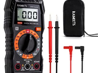 KAIWEETS KM100 Multímetro Digital, Polimetro para Medir Continuidad, Tensión en CA y CC, Amperios en CC, Resistencia, Diodo, Voltímetro con Doble Fusibles, Cables de Prueba y Miniestuches