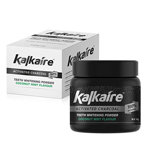 Kalkaire Black Edition Polvo de carbón blanqueador activado para dientes más blancos y encías saludables - Polvo blanqueador de carbón con sabor a menta y coco de Antilla Health