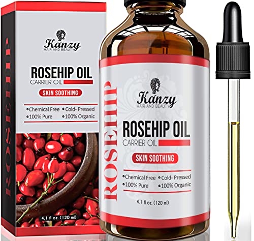 Kanzy Aceite de Rosa Mosqueta Puro 100% Orgánico Prensado en Frío Bio sin Refinar Rosehip Oil usado como Hidratante para Cara, Cabello