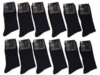 Karl Loven - Lote de 12 pares de calcetines con puntadas en hilo de Escocia (100 % algodón, talla 39-42, 43-46, 47-49), Pack 12 Noires, 43-46