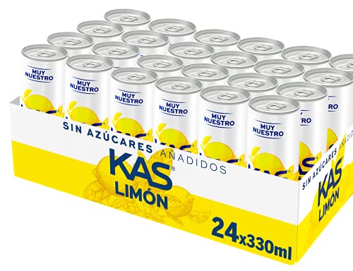 KAS Zero Limón 330 ml - Refresco de Limón sín Azúcar - Pack de 24