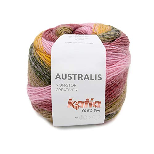 Katia Australia - Ovillo de lana con degradado para punto o ganchillo, ovillo grande de 200 g (200)