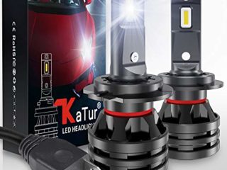 KATUR H7 Led Bombillas para Faros Delanteros Diseño Mini Chips de CREE mejorados 12000 LM Kit de conversión LED Todo en uno a Prueba de Agua 55W 6500K Xenon Blanco-2 años de garantía