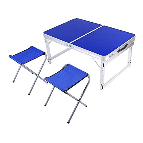 KAUTO Mesa Plegable portátil con conducción autónoma Mesa y Silla de Picnic de Ocio Mesa de Comedor Plegable al Aire Libre Juego de Mesa y Silla de terraza multifunción Mesa portátil