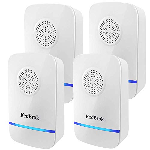 KedBrok Repelente Mosquitos 4 Pack Repelente Ultrasónico de Plagas, 2022 Nuevo Actualizado por Ratones para Mosquitos, Insectos, Ratones, Ratas, Arañas, Cucarachas, Pulgas, Hormigas