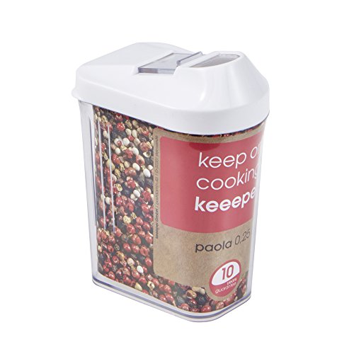 keeeper Paola Dispensador de Cereales, PE/San, Blanco, 6.5 x 4 x 12 cm