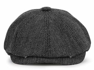 KeepSa Newsboy Casquillo Plano Sombreros Baker Boy Gorras - 8 Panel Peaky Herringbone Tweed Gatsby Hat Ivy Irish Cap para Hombres y Mujeres, Ajuste 56~62cm