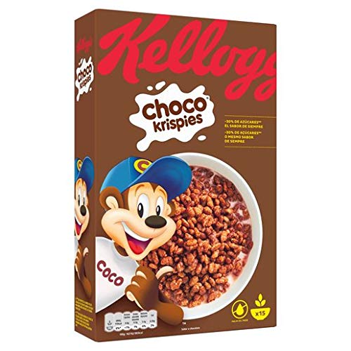Kellogg's Choco Krispies - Cereales de arroz inflado con cacao, rico en vitaminas y hierro - Paquete 450 g