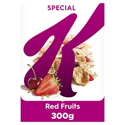 Kellogg's Special K Frutos Rojos - Cereales de arroz, trigo integral y cebada mezclados con cereza y fresa - Paquete 300 g