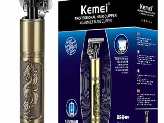 KEMEI Cortapelos para Hombres Recortadora de peluquería Profesional Cuchilla en T Recargable USB 0mm Cortapelos con Detalle de Cero Espacios,Dragon