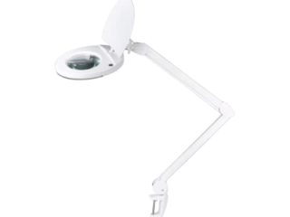Kemot NAR0299 Lámpara de taller con lupa, 5 dioptrías, 12,7 cm, 22 W, T4, cristal, color blanco