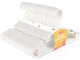 KEPLIN Perchas de plástico antideslizantes para ropa de bebé, 36 unidades, color blanco