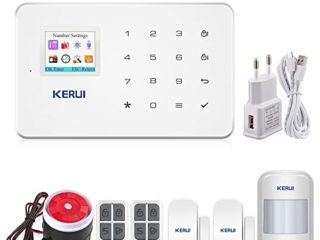 KERUI G18 gsm Sistema de Alarma Seguridad Casa por Call/SMS/App, Kits Alarma Antirrobo Inalámbrico DIY con Mini Detector/Sensor Movimiento de Alarma Puerta para Hogar/Tienda/Oficina/Autocaravana
