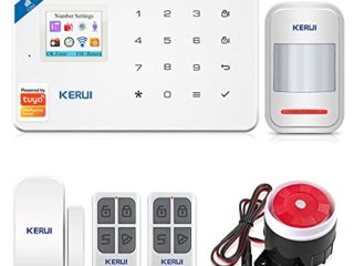KERUI W18 Sistema de Alarma Inalámbrico 2.4G WiFi/gsm para el Hogar, Kits de Sistema de Alarma Antirrobo DIY con Control de Marcado Automático por SMS y App (iOS/Android), Fácil de Instalar