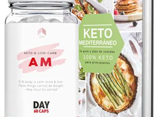 Keto Actives AM (60 CAPS) - Pastillas Keto 2.0 Extra Fuerte y Rápido | Funcionan Sin Deporte | Entra en Cetosis, Aumenta tu Energia Diaria | Personaliza con Expertos + Libro eBook Recetas Keto