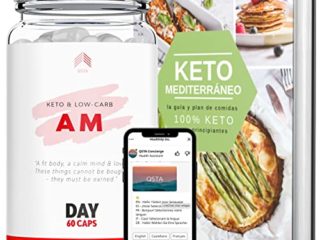 Keto Actives AM (60 CAPS) - Pastillas Keto 2.0 Extra Fuerte y Rápido | Funcionan Sin Deporte | Entra en Cetosis, Aumenta tu Energia Diaria | Personaliza con Expertos + Libro eBook Recetas Keto