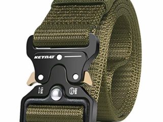 KEYNAT Cinturón Táctico con Hebilla de Liberación Rápida, 125x3.8cm Cinturón Nylon para Hombres Hebilla Metal Estilo Militar Servicio Pesado
