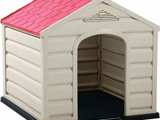 KG KITGARDEN - Caseta de jardín para perro mediano/pequeño, 61x68x59 cm, Beige/Terracota, Kennel Small