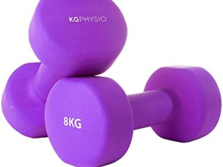 KG Physio Mancuernas De Neopreno De Calidad Profesional Juego De 2 Pesas (2 x 8KG)
