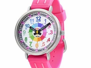 KIDDUS Reloj Educativo para niña, Chica, Chico. De Pulsera, analógico. Time Teacher fácil de Leer para Aprender la Hora. Ejercicios incluídos. Mecanismo de Cuarzo japonés. Manillas escritas