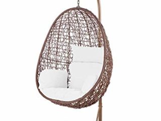 Kideo Swing Chair Sillón Colgante Hamaca Sillón de Descanso Muebles de Salón *Eyecatcher* - Marrón/Blanco