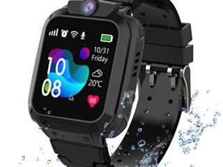 kids Smart Watch Telefono para Estudiante Niños, IP67 Impermeable Reloj, AGPS/LBS localizador Reloj del Teléfono SOS Chat de Voz Reloj de Cámara, Reloj Inteligente Regalo para Niño Niña, Negro