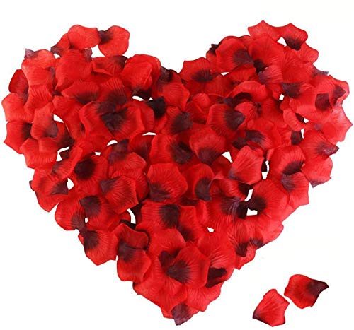 Killow Pétalos de Rosa 3000 Pcs Petalos Artificiales Confeti de Rosas Artificiales de Seda Roja para Bodas,día de San Valentín