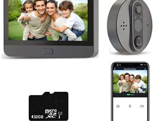 Kimhost Mirilla digital wifi 4,3 pulgadas Lcd 1080p HD mirilla electrónica mirilla puerta bloqueada Smart con sensor de movimiento y cámara libre de aplicación