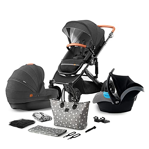 Kinderkraft Carrito Bebé 3 en 1 PRIME 2020, Silla de Paseo, Silla Coche, Negro