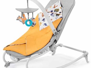 Kinderkraft Hamaca Bebé 3 en 1 FELIO 2020, Balancín, Silla, Melodías, Amarillo