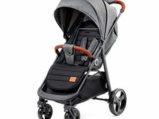 Kinderkraft Silla de Paseo GRANDE, Carrito, Capota Desplegable, para Niños, Gris