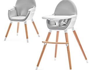 Kinderkraft Trona Bebé 2 en 1 FINI, Silla Infantil, Ajustable, Gris, 1 Unidad (Paquete de 1)