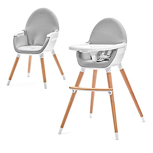 Kinderkraft Trona Bebé 2 en 1 FINI, Silla Infantil, Ajustable, Gris, 1 Unidad (Paquete de 1)