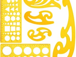 KINDPMA 4 Reglas Curva Francesa y 2 Reglas Plantilla de Círculos para el Estudio Pintura Artística Dibujo DIY Adecuado para los Sastres Estudiantes Pintores Artesanos Ingenieros Diseñadores