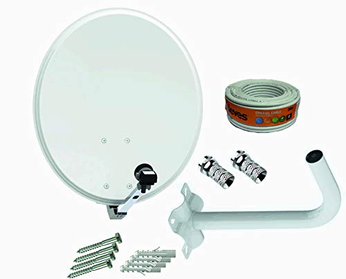Kit Antena parabólica 60cm Tecnovoz + Soporte Pared + Rollo 20m TELEVES + LNB Universal