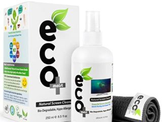 Kit de espray limpiador de pantallas natural Ecomoist de 250 ml + gamuza de microfibra reutilizable, ideal para teléfonos inteligentes, pantallas táctiles, portátiles e iPads, elimina con delicadeza el polvo y la suciedad de dispositivos electrónicos