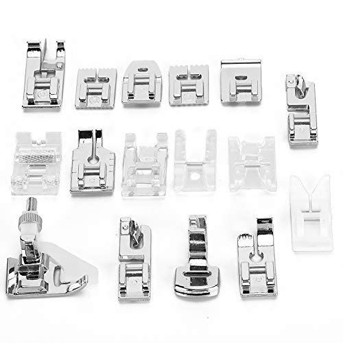 Kit de máquina de coser, juego de prensatelas de 16 piezas, prensatelas para máquina de coser, mejora la máquina de coser para reemplazar el prensatelas