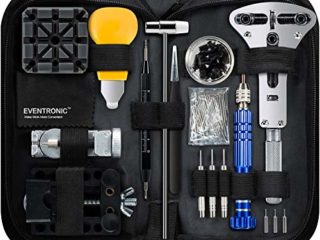 Kit de Reparación de Relojes, Eventronic Juego de Herramientas de Barra de Resorte Profesional, Juego de Herramientas de Pasador de Enlace de Banda de Reloj con Estuche