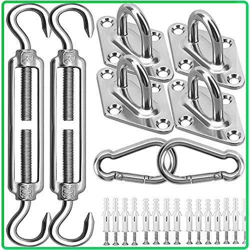 kit Montaje Toldo Vela M6 Kit de Montaje Para Toldo Kit de Fijación para Toldo Para Triángulo y Rectángulo, Acero Inoxidable Kit de Fijación para Toldo, 40 Piezas Fácil Montaje Kit para Vela de Sombra