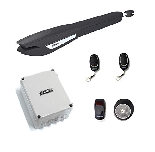 Kit profesional motor para puerta batiente 1 hoja Motorline Jag 400 para automatizar puertas y cancelas batientes de hasta 4 metros y 300kg, motor electromecanico alta fuerza de empuje
