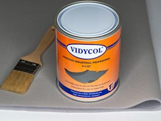 Kit tela para tapizar techo de coche, pegamento alta temperatura y brocha (GRATIS). Tejido gris claro foamizado de 2 METROS de largo x 1,50m de ancho. 1 litro de cola y pincel para aplicarlo
