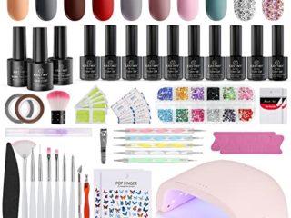 Kit Uñas Semipermanentes, Kastiny Esmaltes Semipermanentes Kit Completo, 10 Colores Kit Uñas de Gel con 72W Lámpara Uñas UV LED, Base y Top Coat, Accesorios para Manicura