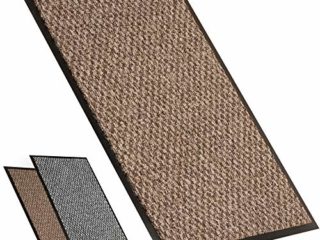 Kitcch Alfombras Pasillo Grandes Exterior & Alfombra Entrada Casa Interior | Estera de Bienvenida Absorbente y Fina para Debajo de la Puerta | Alfombras Lavables | Marrón/Beige 80x120 cm