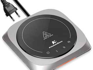 KitchenBoss Calentadora de Tazas Cafe Calentador: Calentador Electrico Taza, Calentador de Velas para Uso en la Oficina o el Hogar, Calentador de Tazas Escritorio, G132 Plata