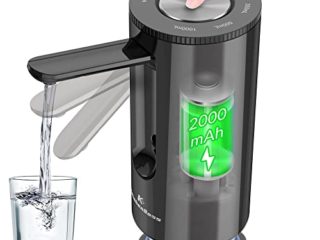 KitchenBoss-Dispensador de Agua Electrico-Bomba Agua Garrafa: Dosificador Agua Garrafas Portable,Carga Tipo C,para Botellas de 3.8-18.9 litros,Dosificador de Agua,Negro
