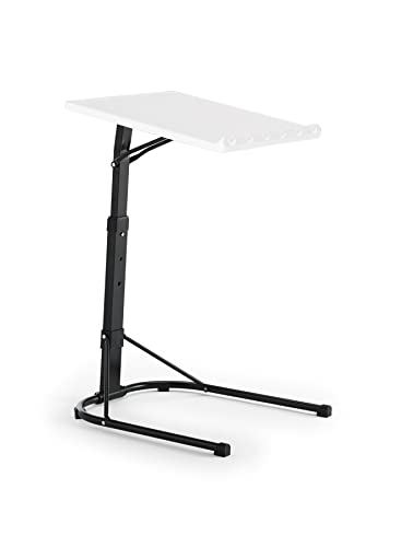 KITHOME Mesa auxiliar plegable para portátil, altura e inclinación ajustables en tres posiciones, totalmente plegable, color blanco, tamaño: 43 x 43 x 63/68/73 cm