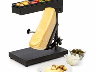Klarstein Appenzell Savory Raclette con Grill - Altura y Temperatura Ajustable, Giratorio, Reclinable, Potencia 1000 W, para Queso, Carne o Vegetales, Acero inoxidable, Antracita