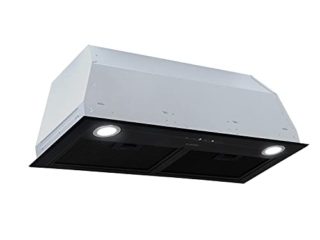 Klarstein Campana Extractora Empotrable l Bajo Consumo, 200W, Extracción 600m³/h, 72,5cm Ancho l Campanas Extractoras Cocina con Extracción de Humos Acero Inox, Extractor Cocina Silencioso, Negro