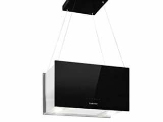 Klarstein Campana Extractora Sin Salida de Humos l Campana Extractora Isla 250W, Aire 600 m³/h l Campana Recirculación Filtro, Campana Techo Isla, Campanas Extractoras Cocina, 3 Potencias, Negro